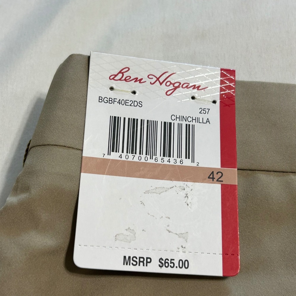 Ben Hogan Mens Performance Golf Shorts Chinchilla Beige 42 BGBF40E2DS NWT - Picture 10 of 10